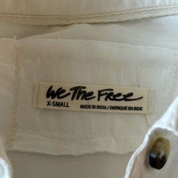 Free People We The Free Happy Hour White Button Top White Shirt XS - Picture 9 of 11